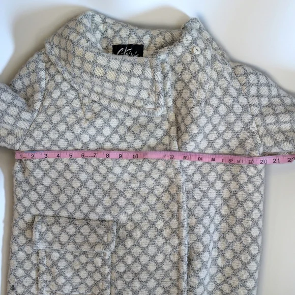 Elegant, Vintage Wool, Light Gray And Beige Patterned Women's Coat and Dress Set - Picture 10 of 16